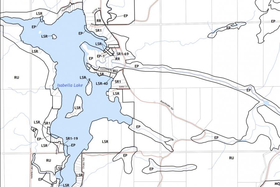 Zoning Map of Isabella Lake in Municipality of Seguin and the District of Parry Sound